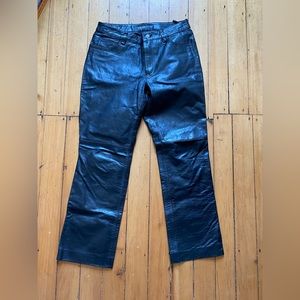 Vintage Gap Black Leather Bootcut Pants Size 8